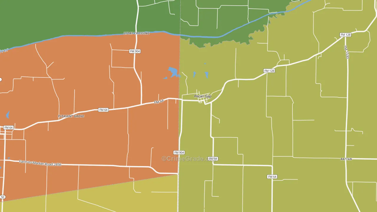 Pecan Gap, TX Map of Murder Rates