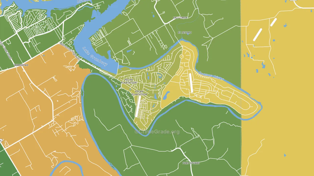 Pecan Plantation, TX Map of Murder Rates