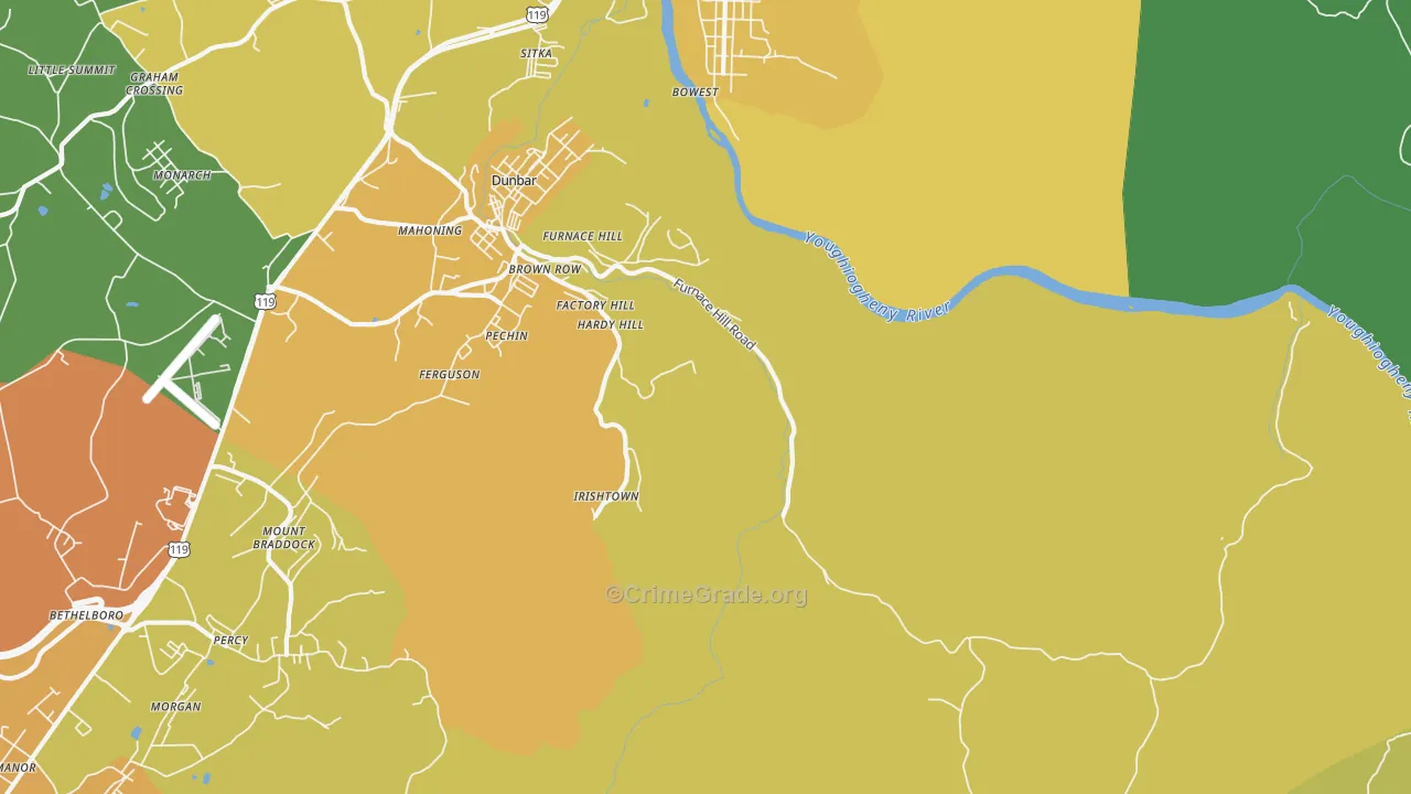 Pechin, PA Map of Murder Rates