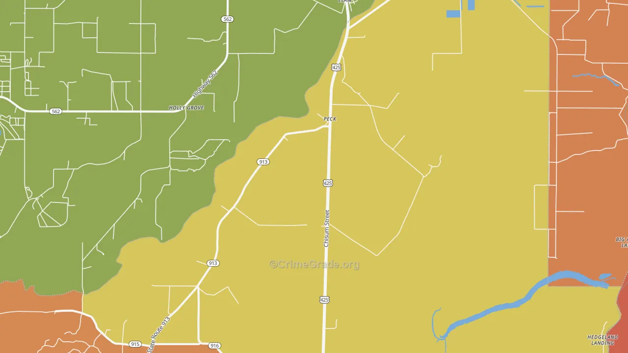 Peck, LA Map of Murder Rates