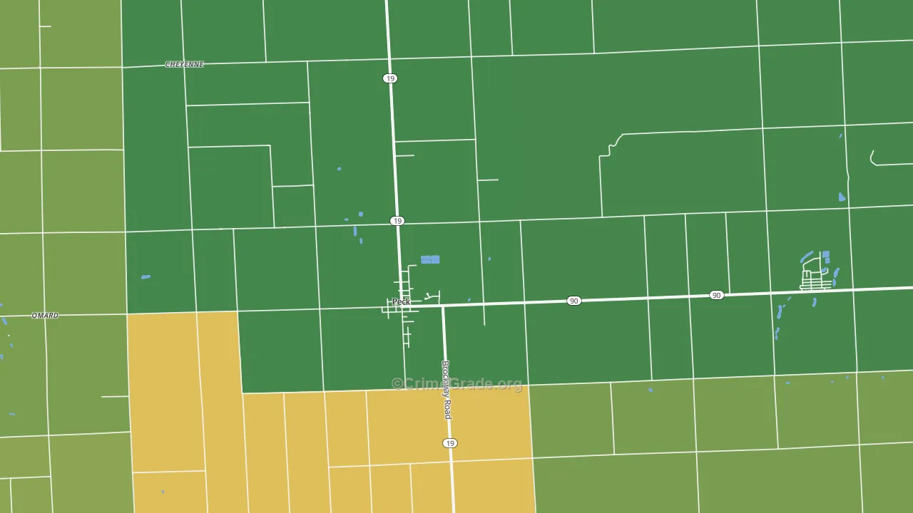 Peck, MI Map of Murder Rates