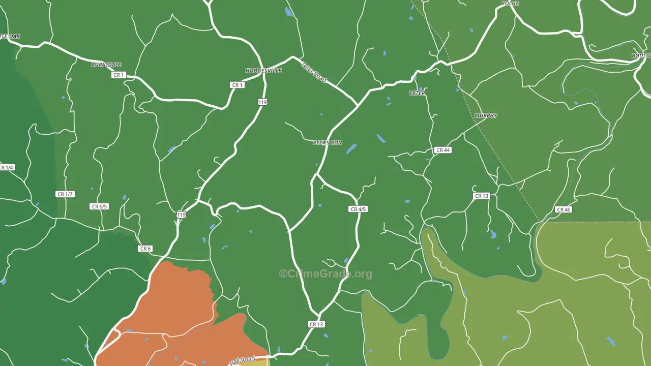 Pecks Run, WV Map of Murder Rates