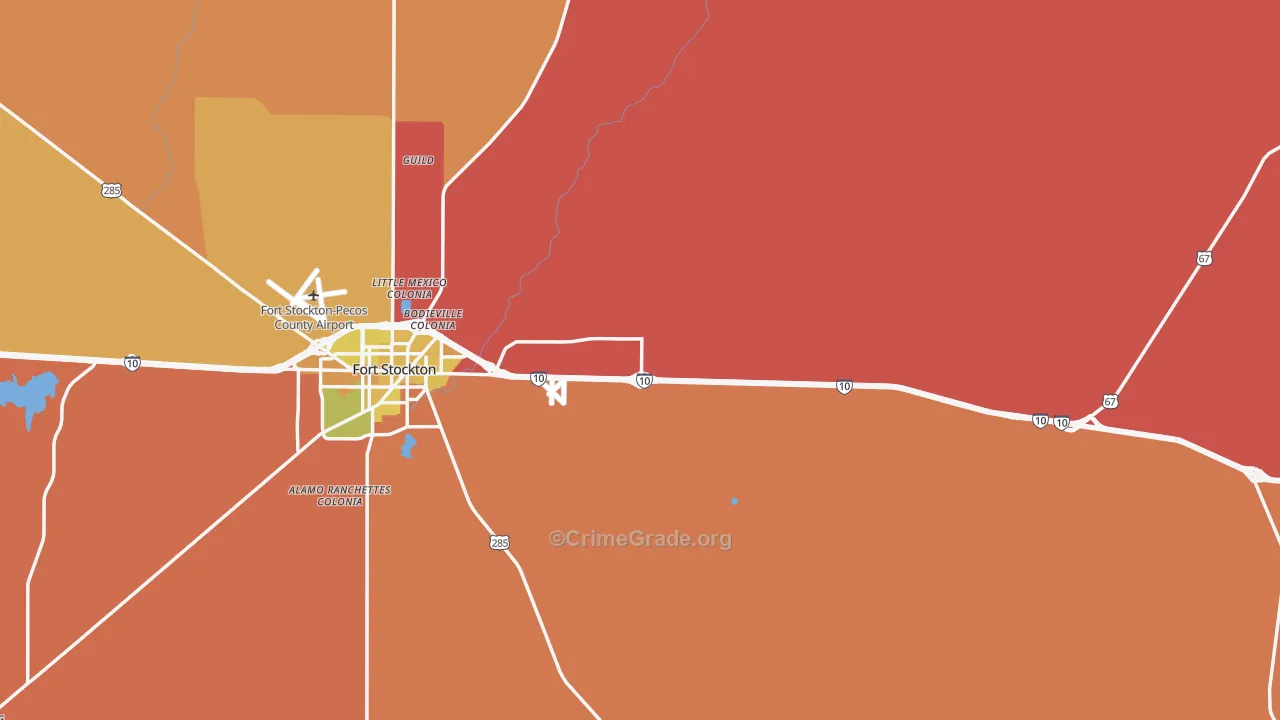 Pecos County, TX Map of Murder Rates