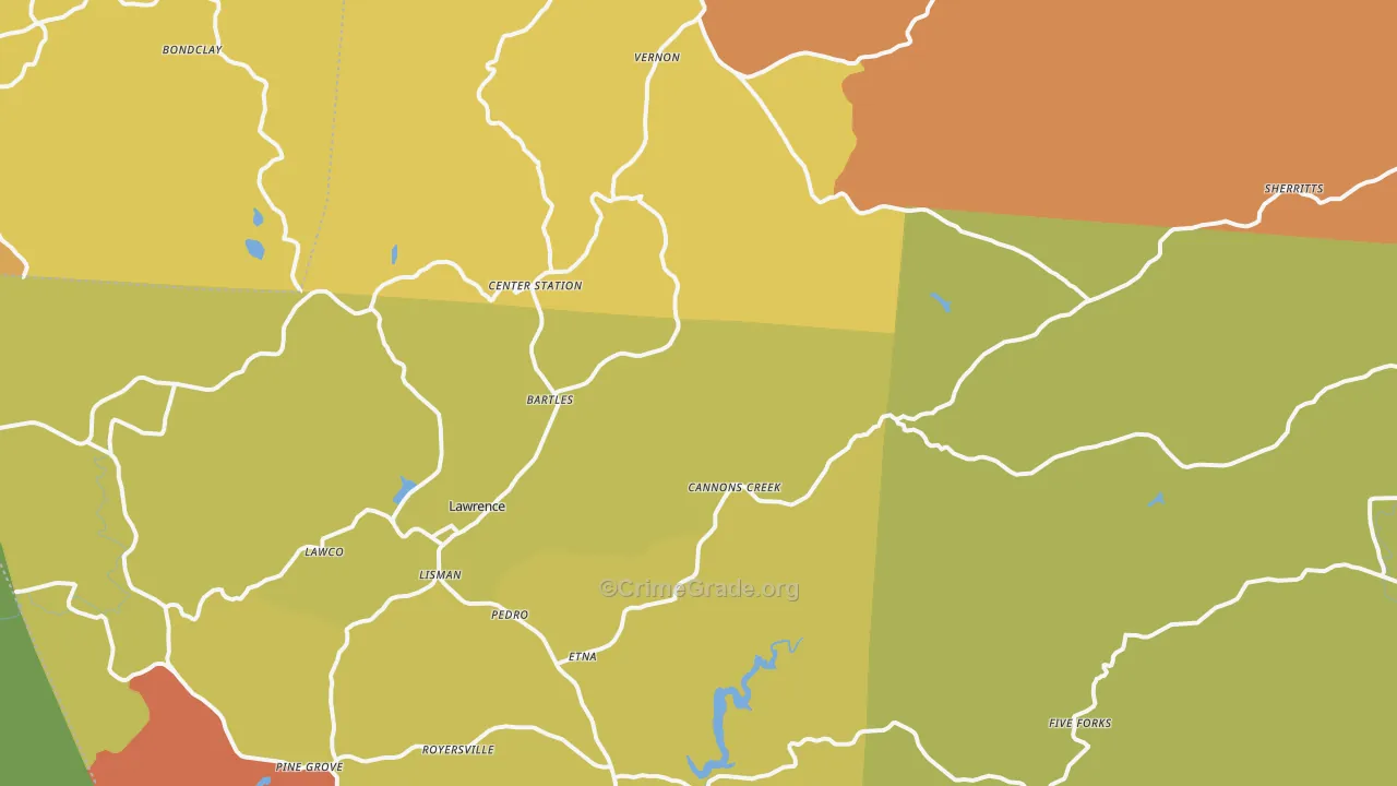 Pedro, OH Map of Murder Rates