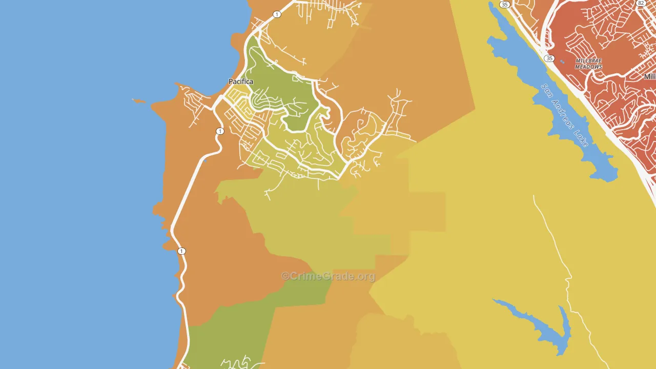 Pedro Valley, CA Map of Murder Rates