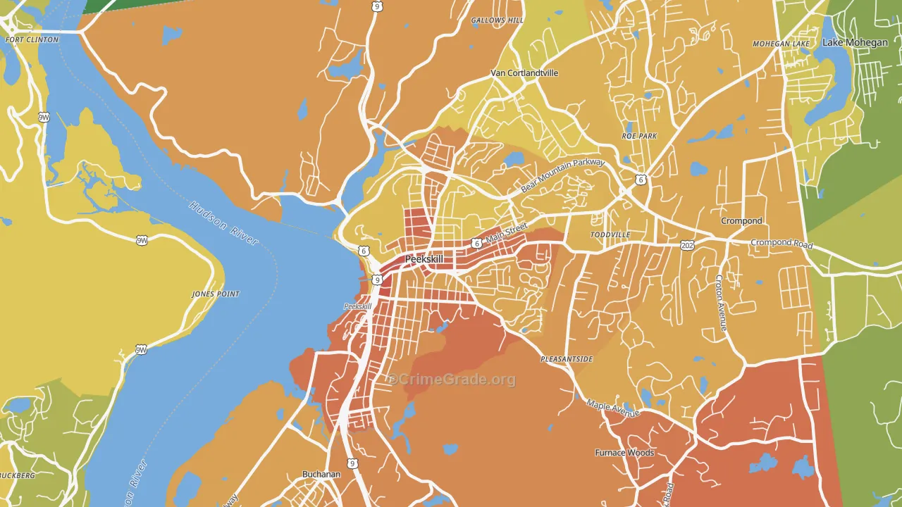 Peekskill, NY Map of Murder Rates