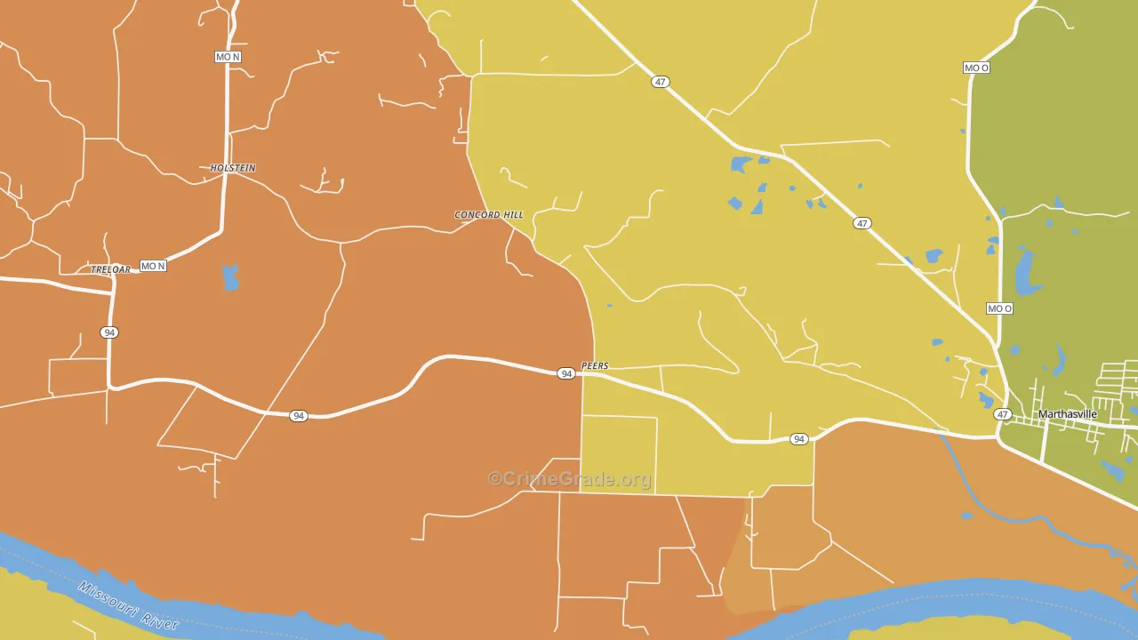 Peers, MO Map of Murder Rates