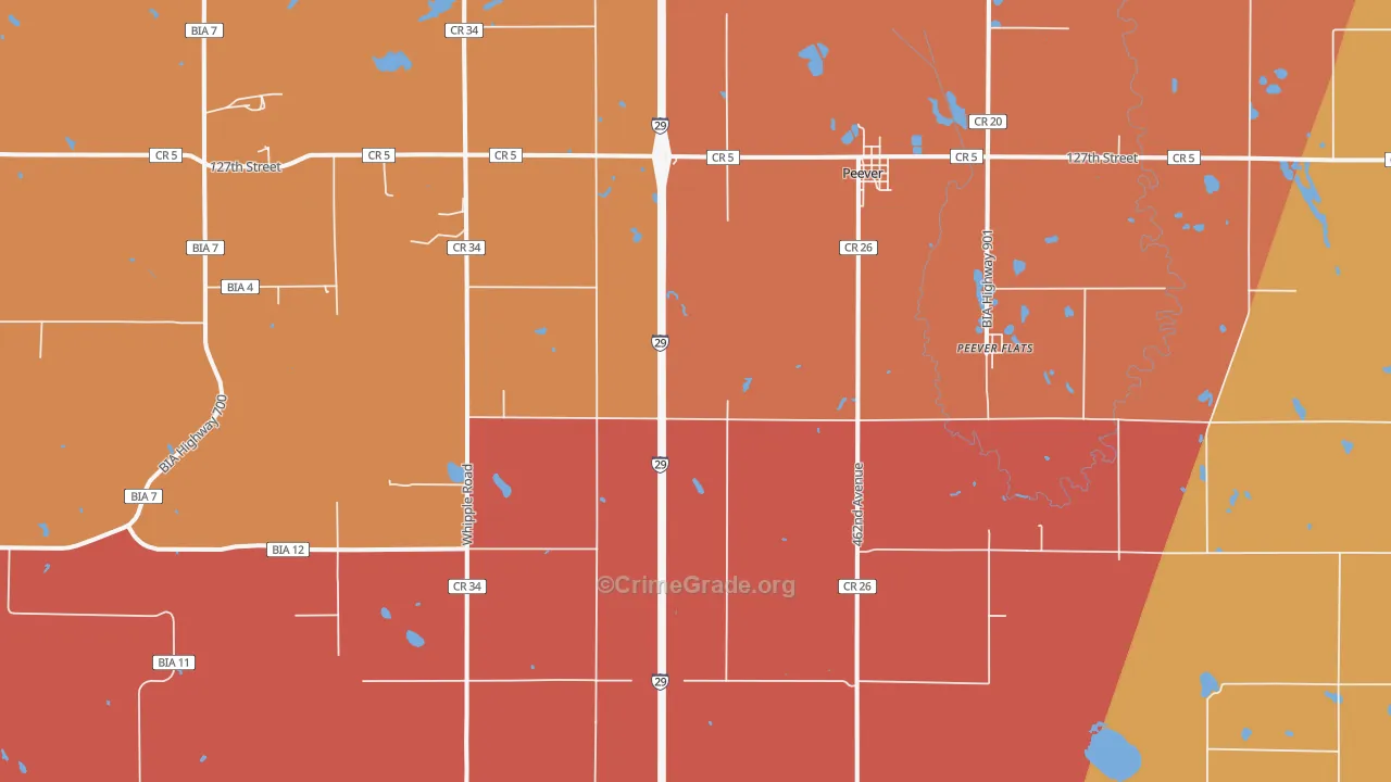 Peever, SD Map of Murder Rates