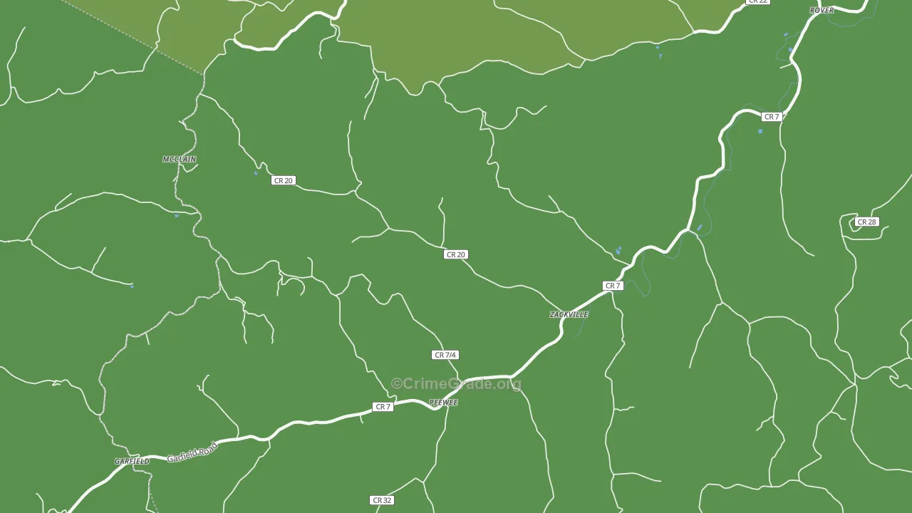 Peewee, WV Map of Murder Rates