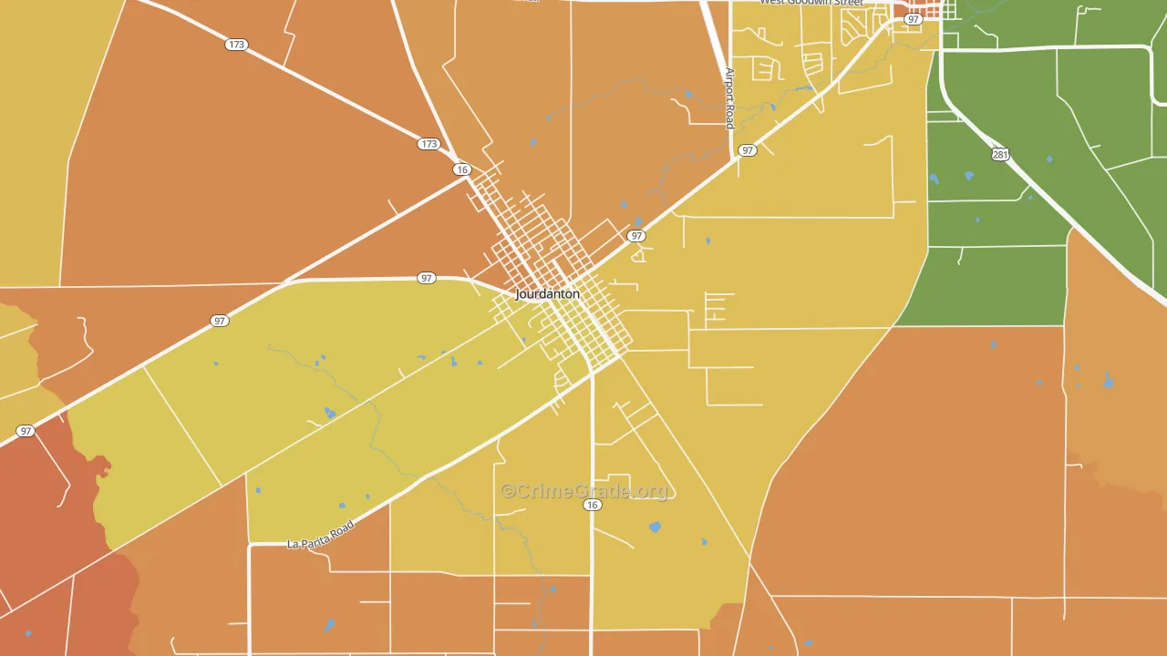 Peggy, TX Map of Murder Rates