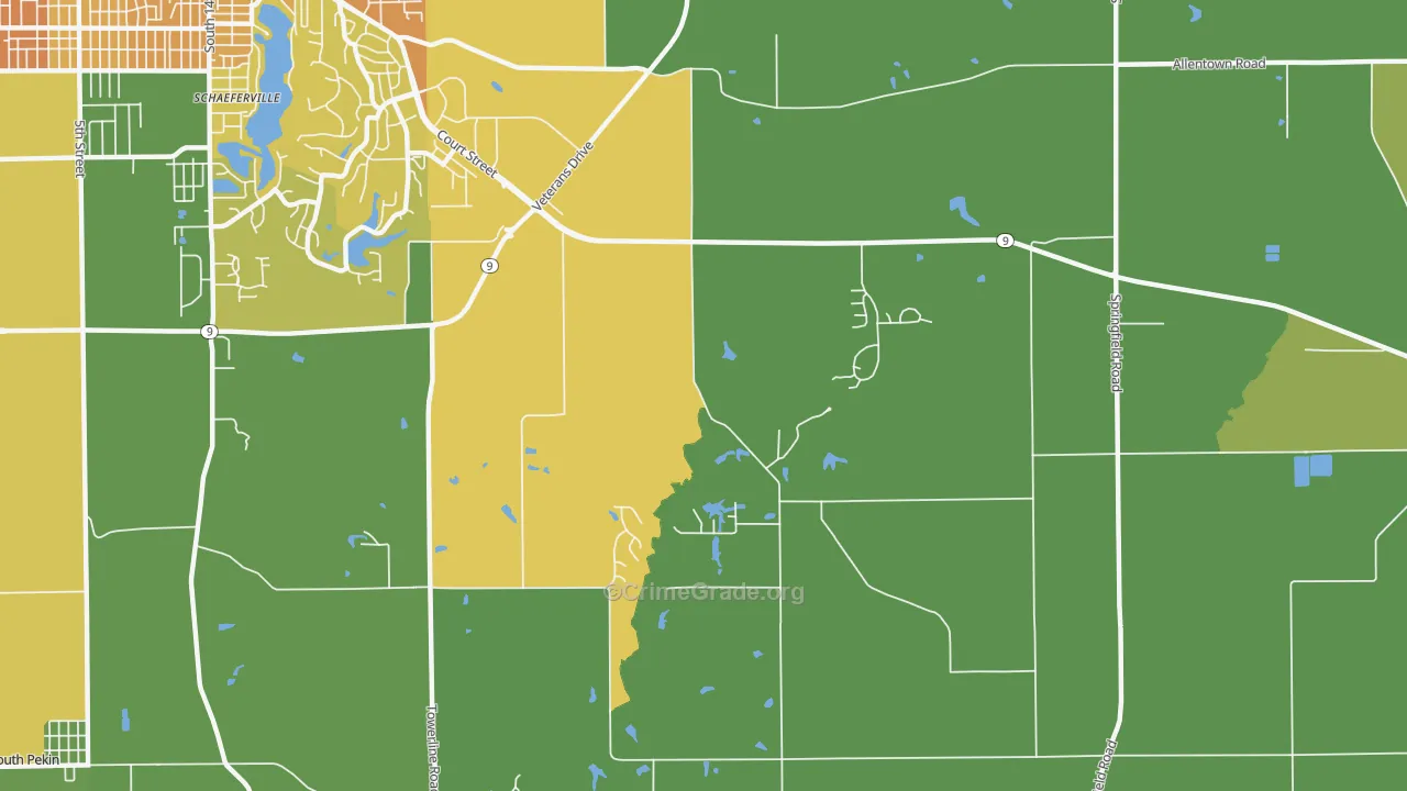 Pekin Heights, IL Map of Murder Rates