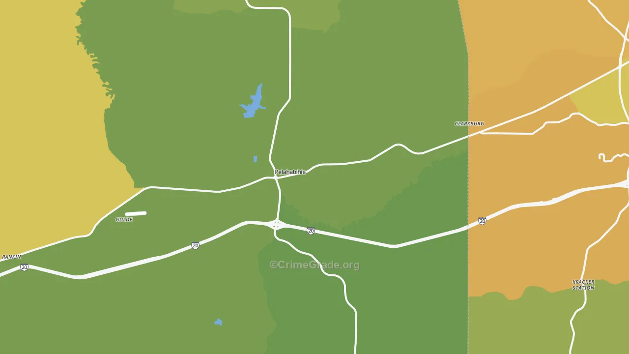 Pelahatchie, MS Map of Murder Rates