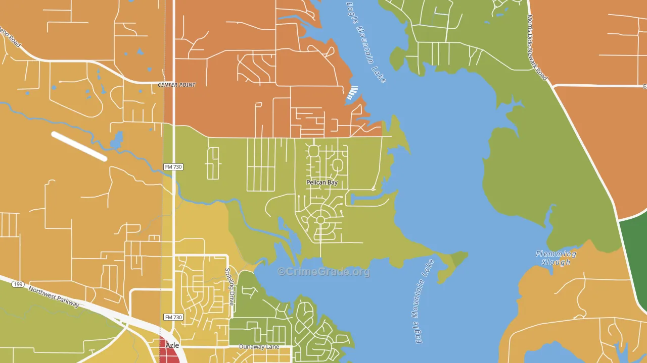 Pelican Bay, TX Map of Murder Rates