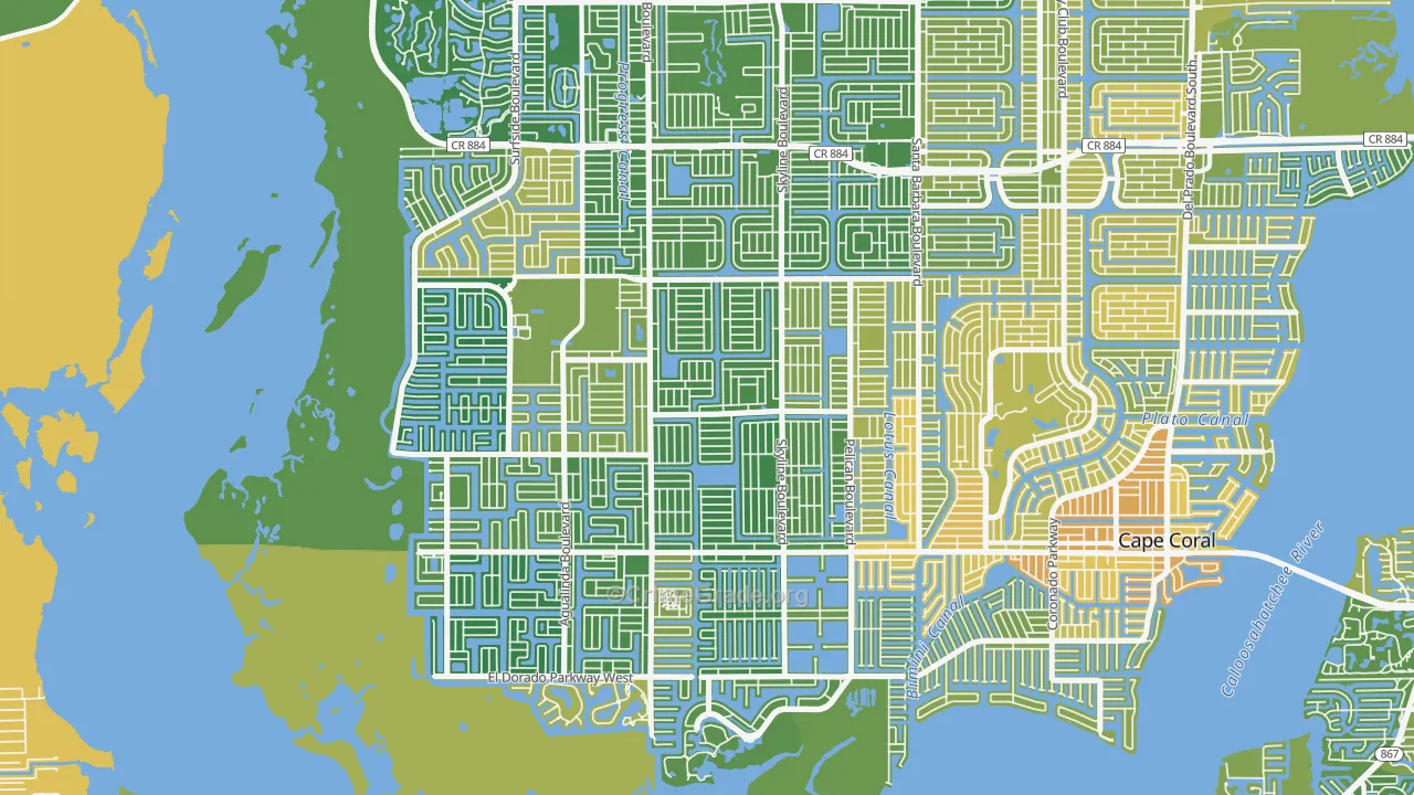Pelican, Cape Coral, FL Map of Murder Rates