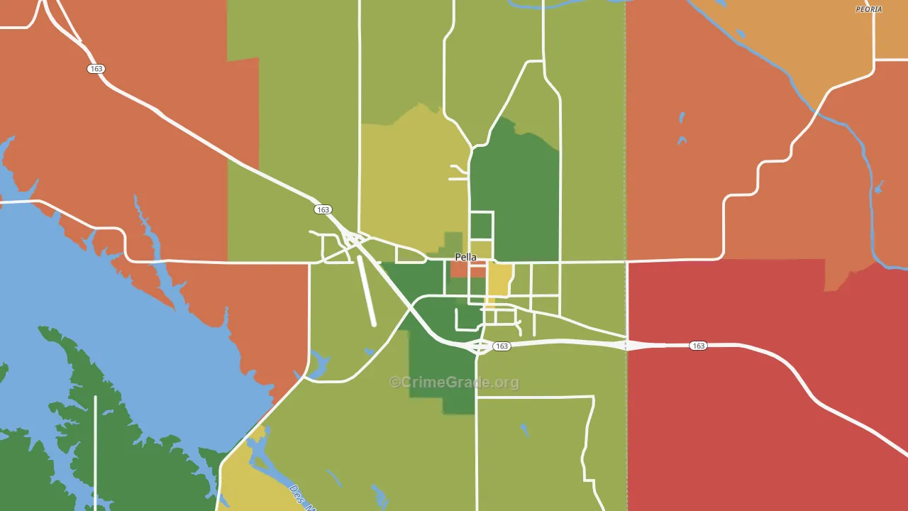Pella, IA Map of Murder Rates