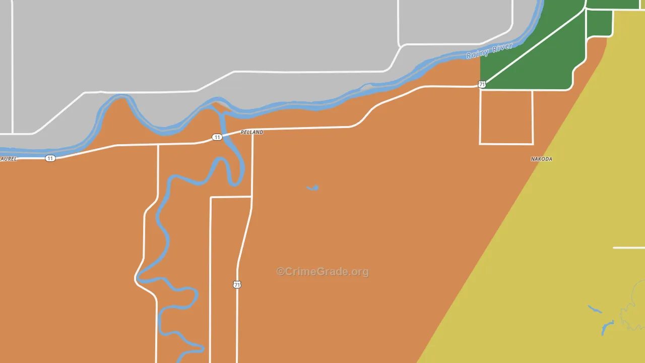 Pelland, MN Map of Murder Rates