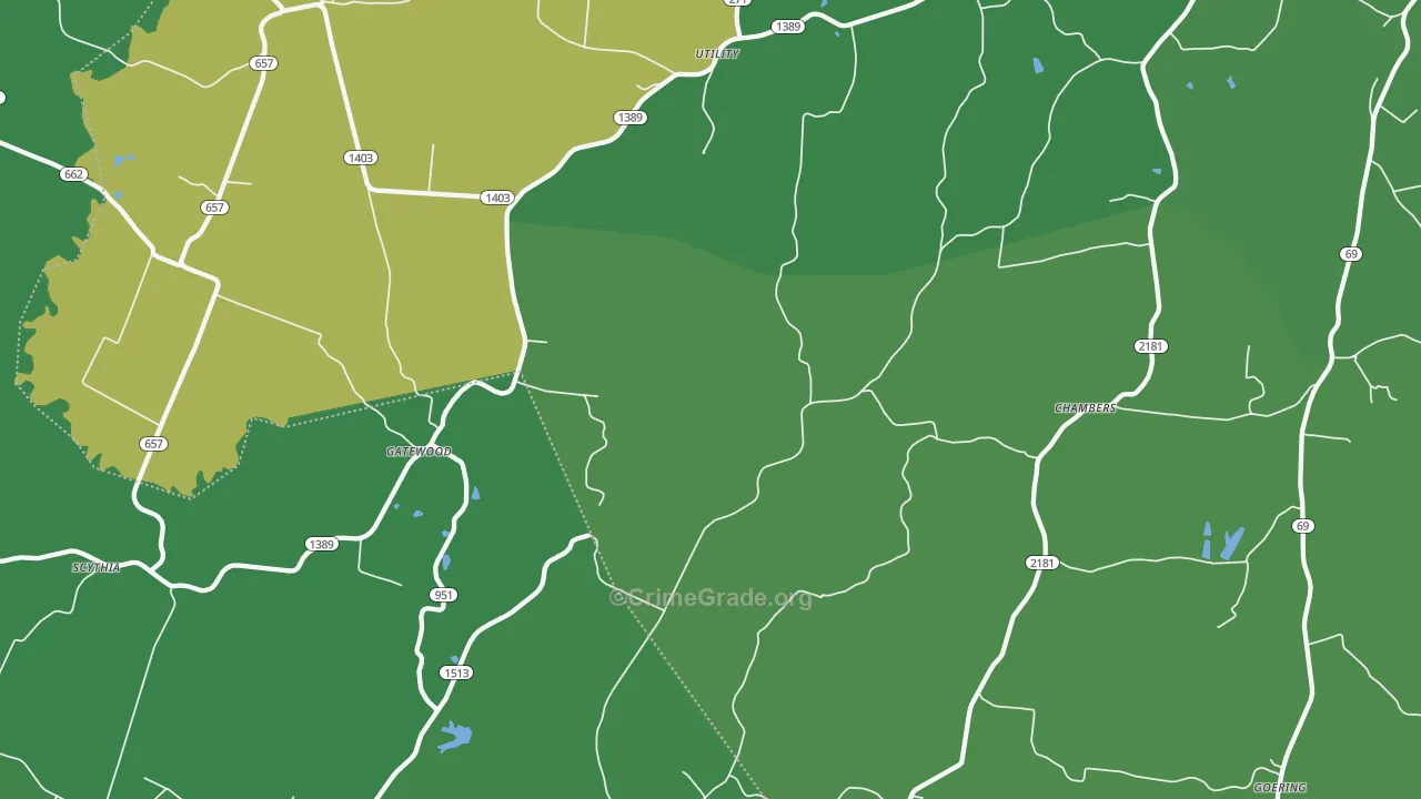 Pellville, KY Map of Murder Rates