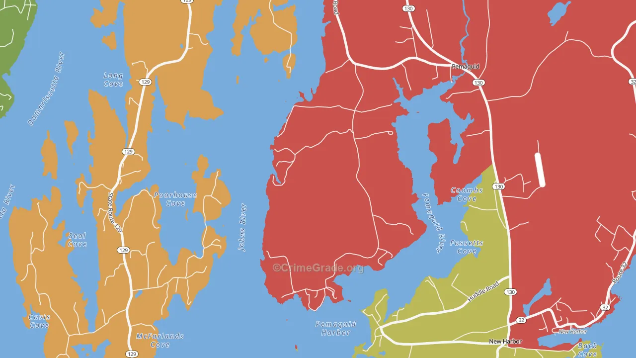 Pemaquid Harbor, ME Map of Murder Rates