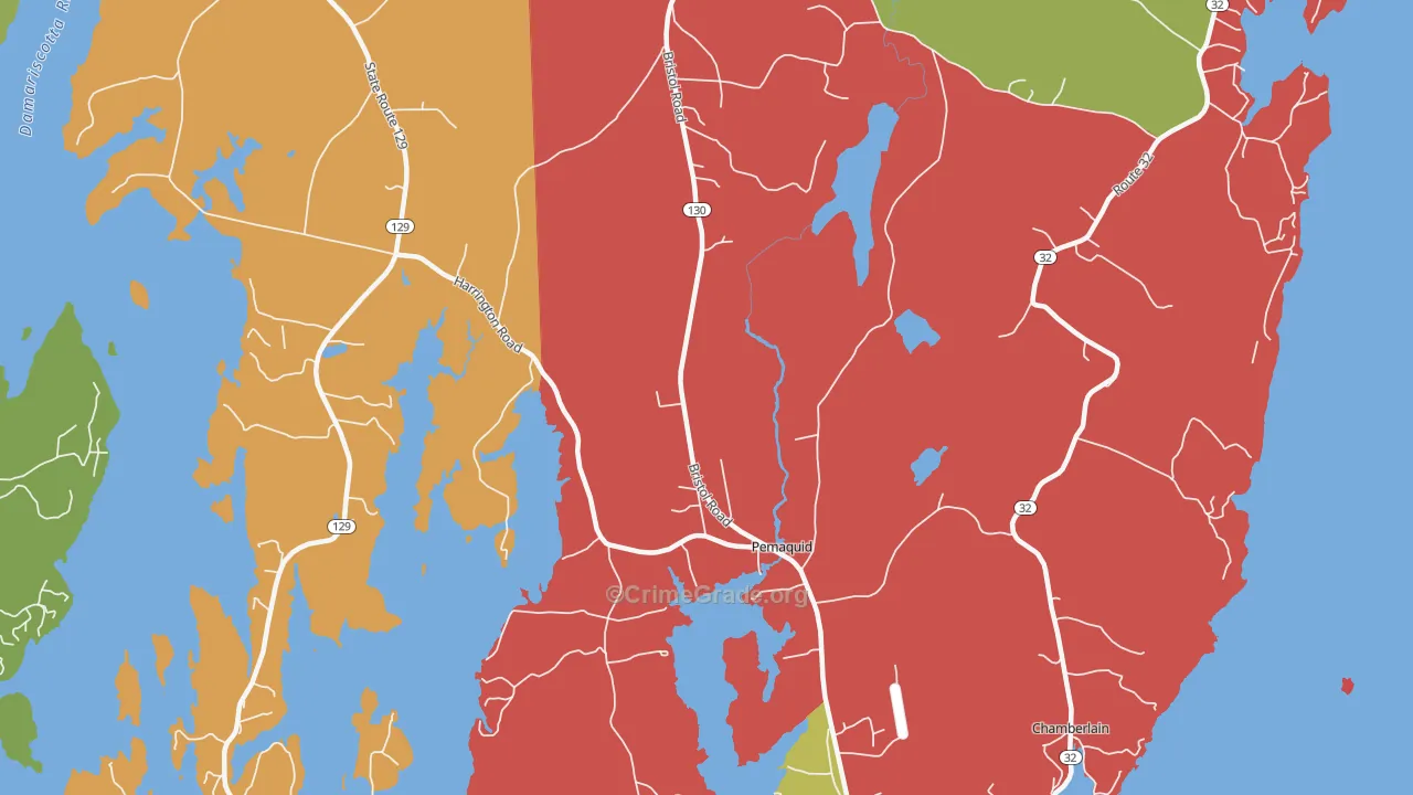 Pemaquid, ME Map of Murder Rates
