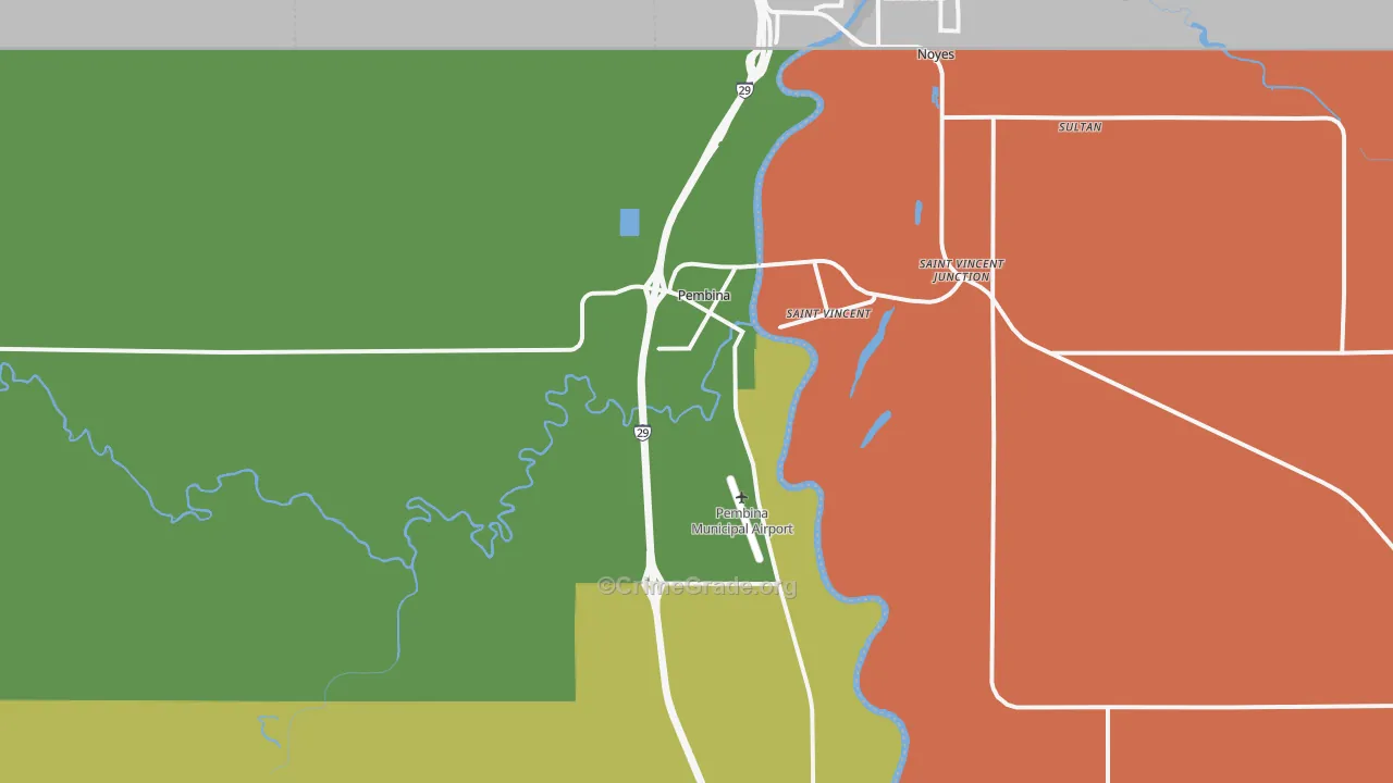 Pembina, ND Map of Murder Rates