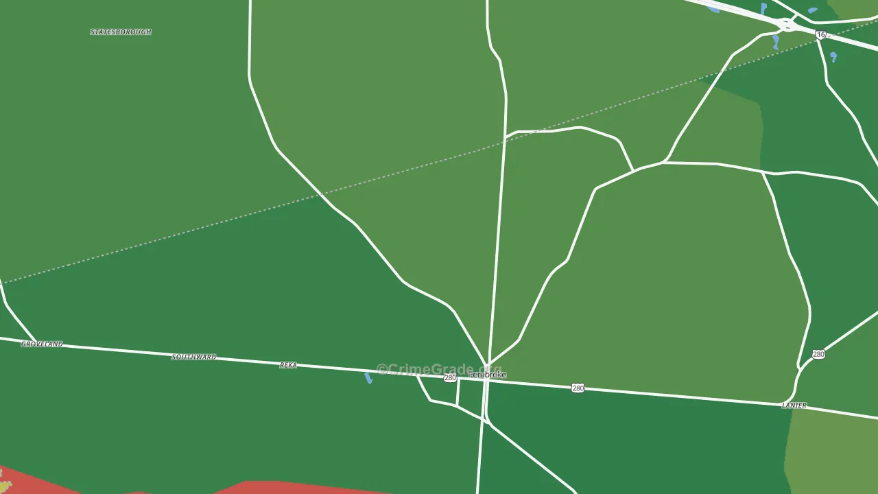 Pembroke, GA Map of Murder Rates