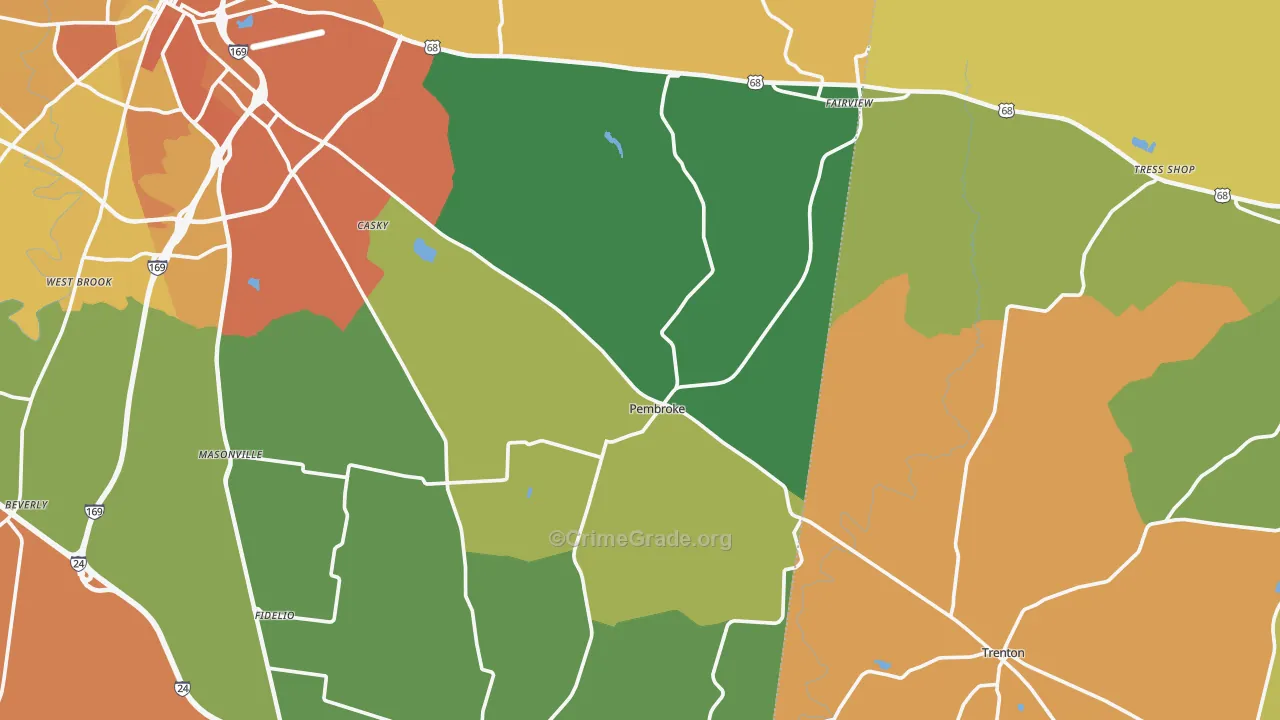 Pembroke, KY Map of Murder Rates