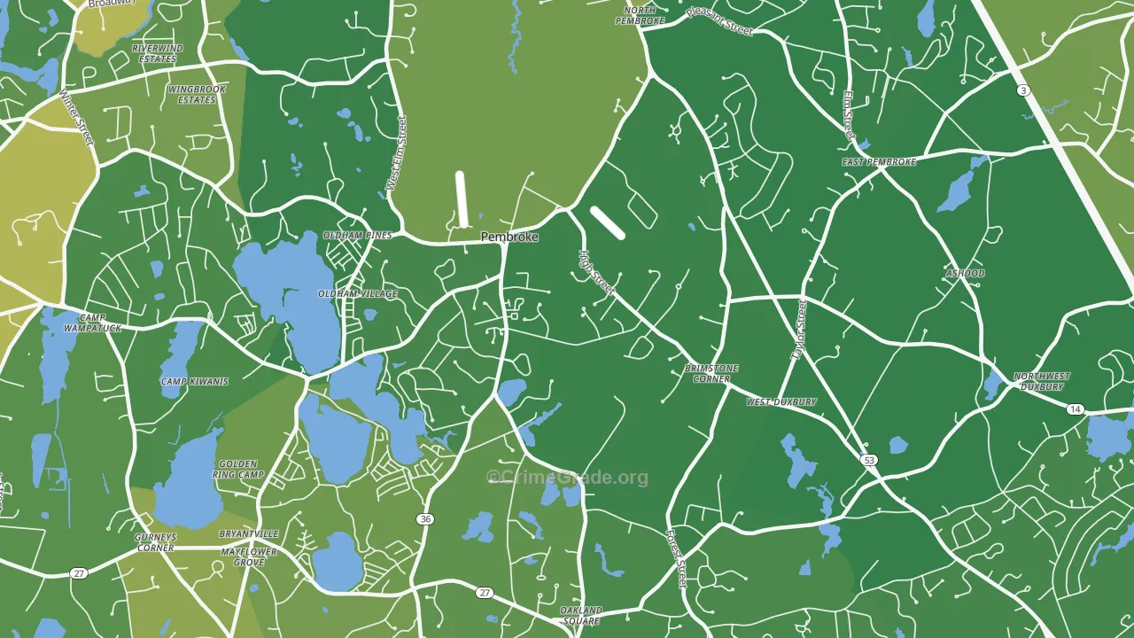 Pembroke, MA Map of Murder Rates