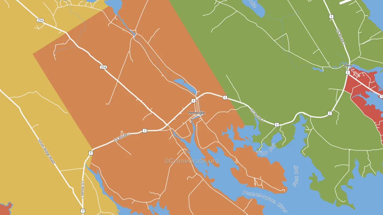 Pembroke, ME Map of Murder Rates