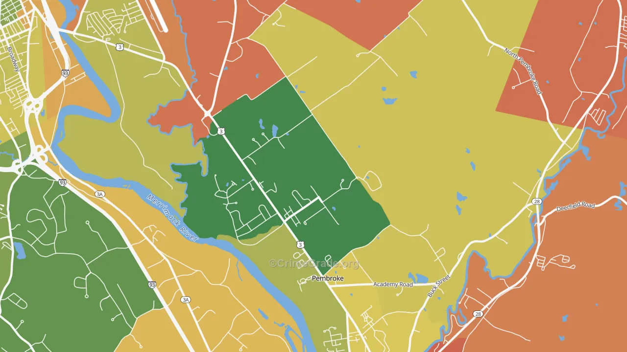 Pembroke, NH Map of Murder Rates