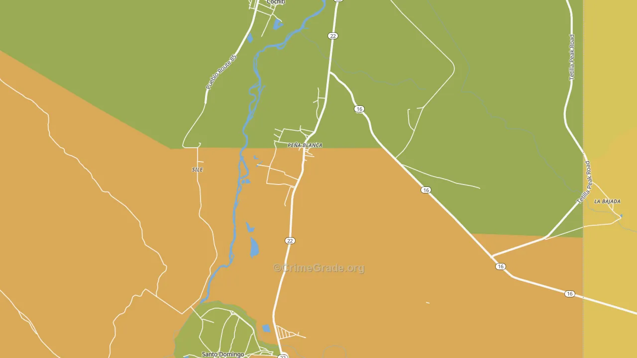 Pena Blanca, NM Map of Murder Rates
