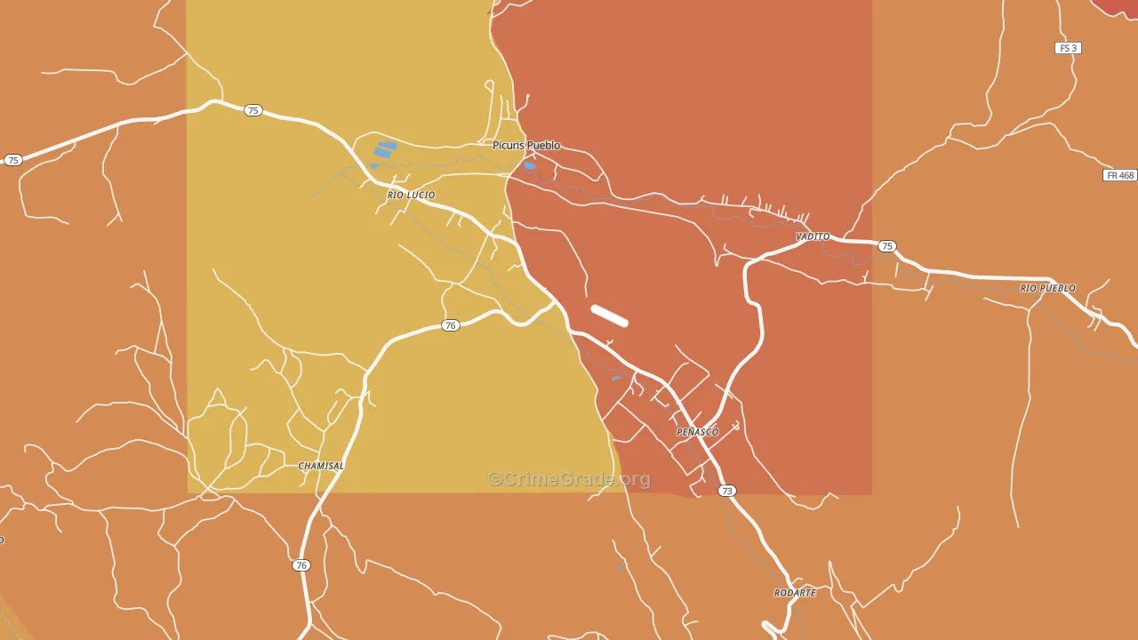 Penasco, NM Map of Murder Rates