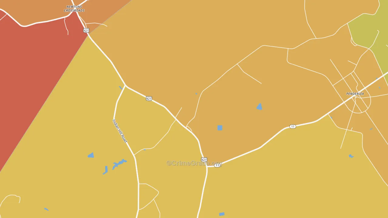 Penderlea, NC Map of Murder Rates