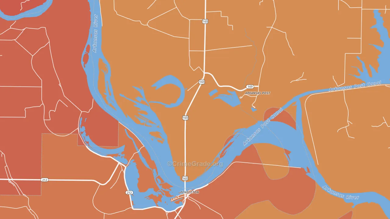 Pendleton, AR Map of Murder Rates