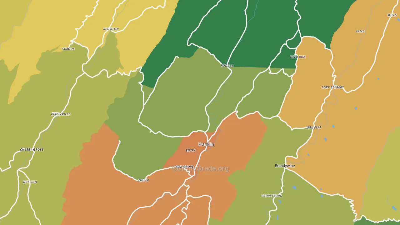 Pendleton County, WV Map of Murder Rates