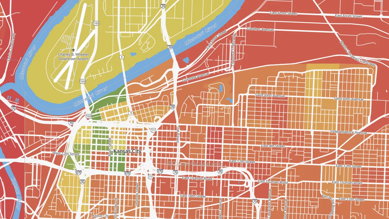 Pendleton Heights, Kansas City, MO Map of Murder Rates