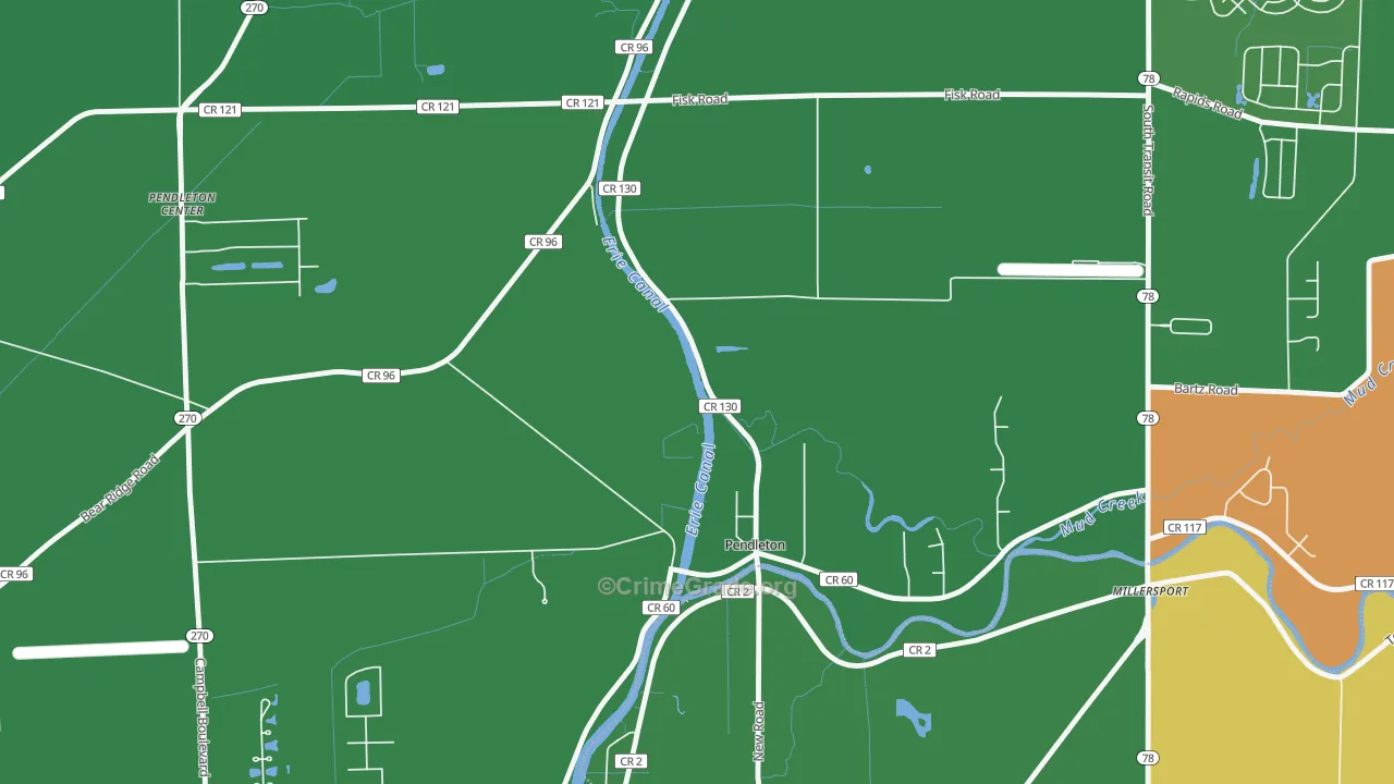 Pendleton, NY Map of Murder Rates