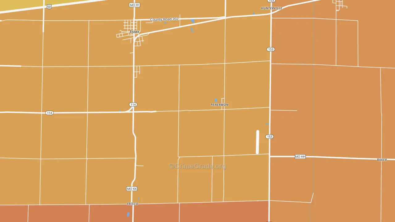 Penermon, MO Map of Murder Rates