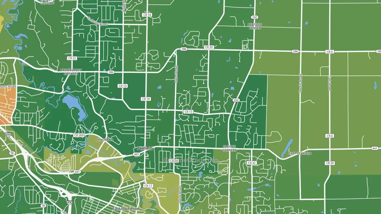 Penfield, NY Map of Murder Rates