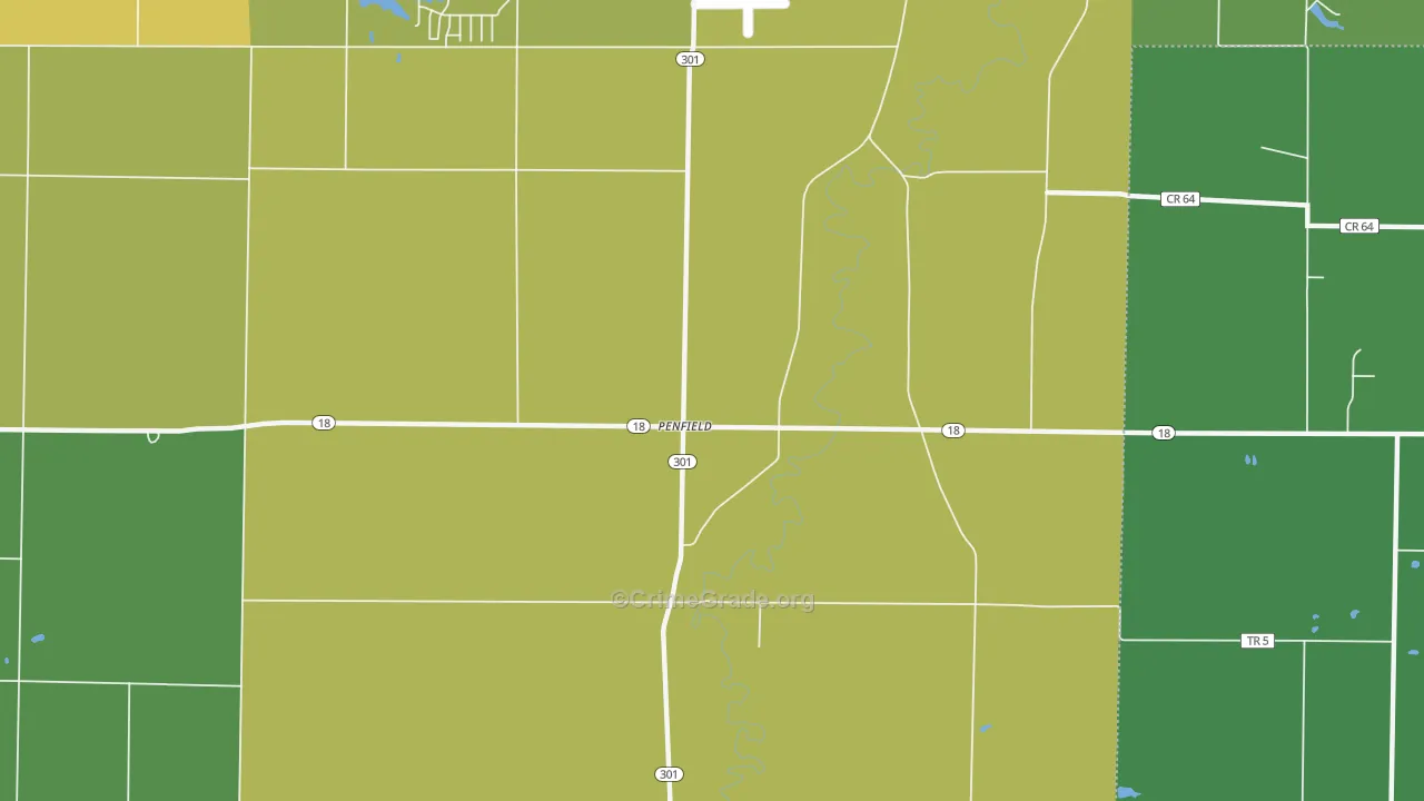 Penfield, OH Map of Murder Rates