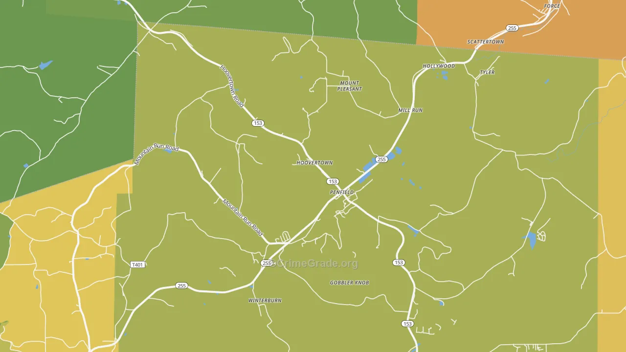 Penfield, PA Map of Murder Rates