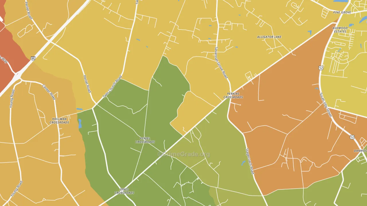 Peniel Crossroads, SC Map of Murder Rates