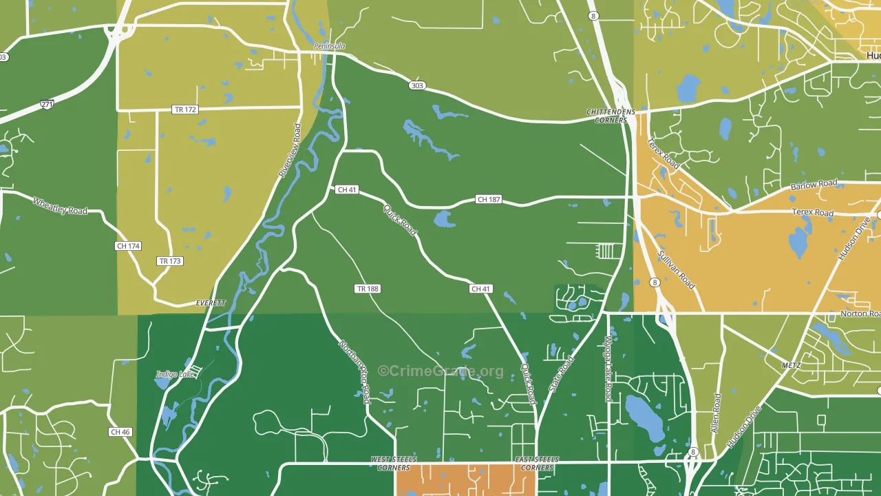 Peninsula, OH Map of Murder Rates