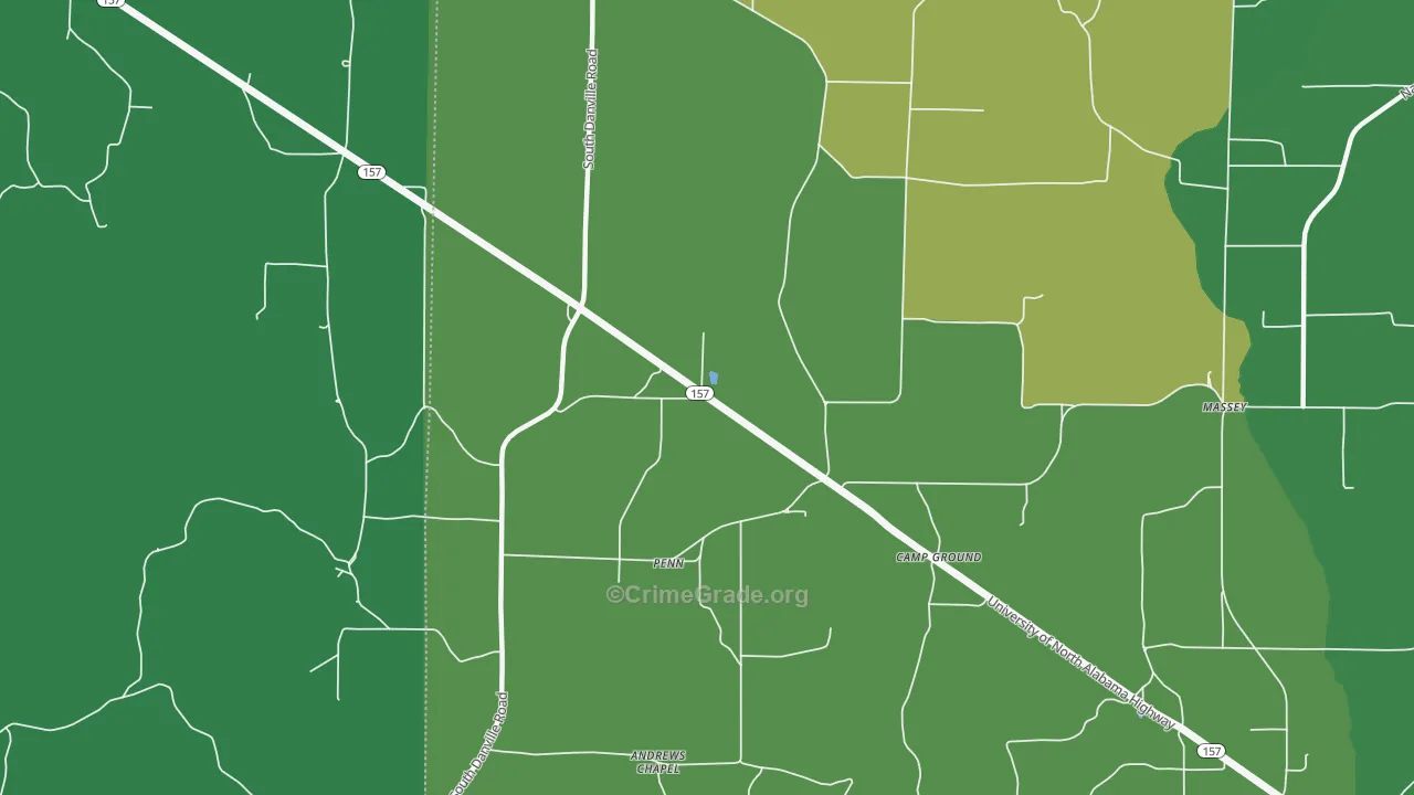 Penn, AL Map of Murder Rates