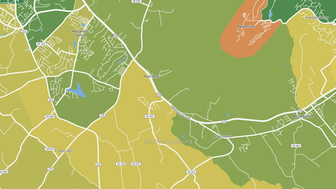 Penn Laird, VA Map of Murder Rates