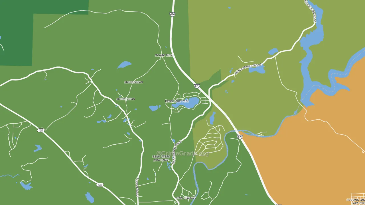Penn Lake Park, PA Map of Murder Rates