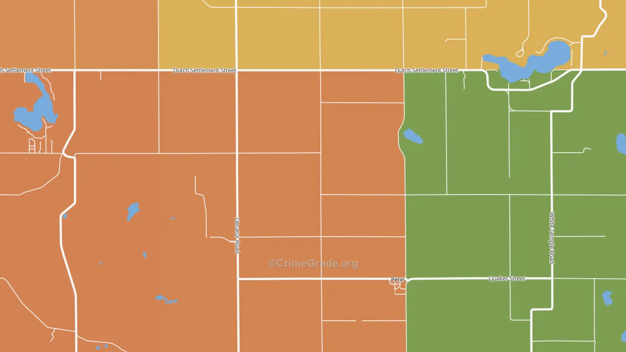 Penn, MI Map of Murder Rates