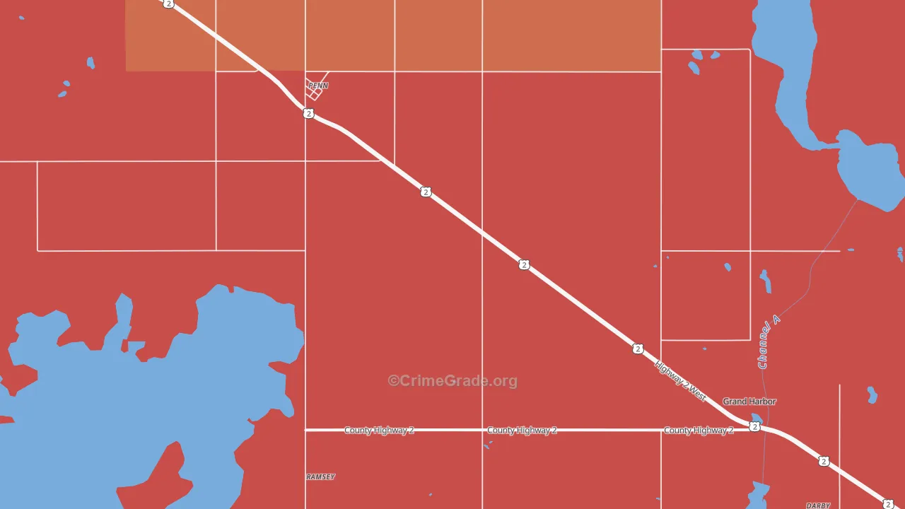 Penn, ND Map of Murder Rates