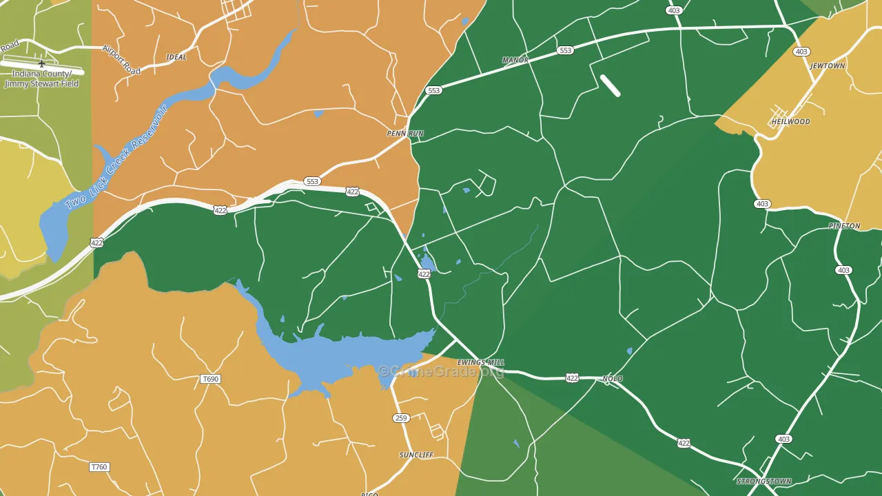 Penn Run, PA Map of Murder Rates