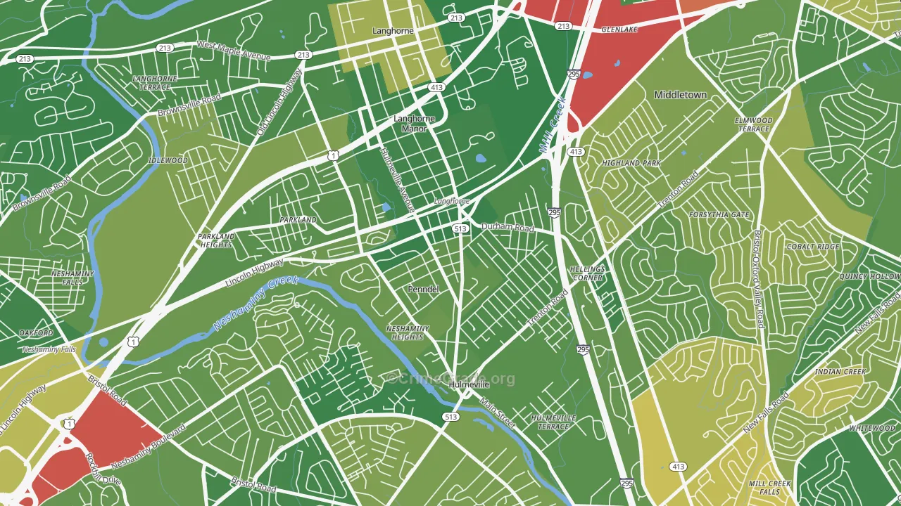 Penndel, PA Map of Murder Rates