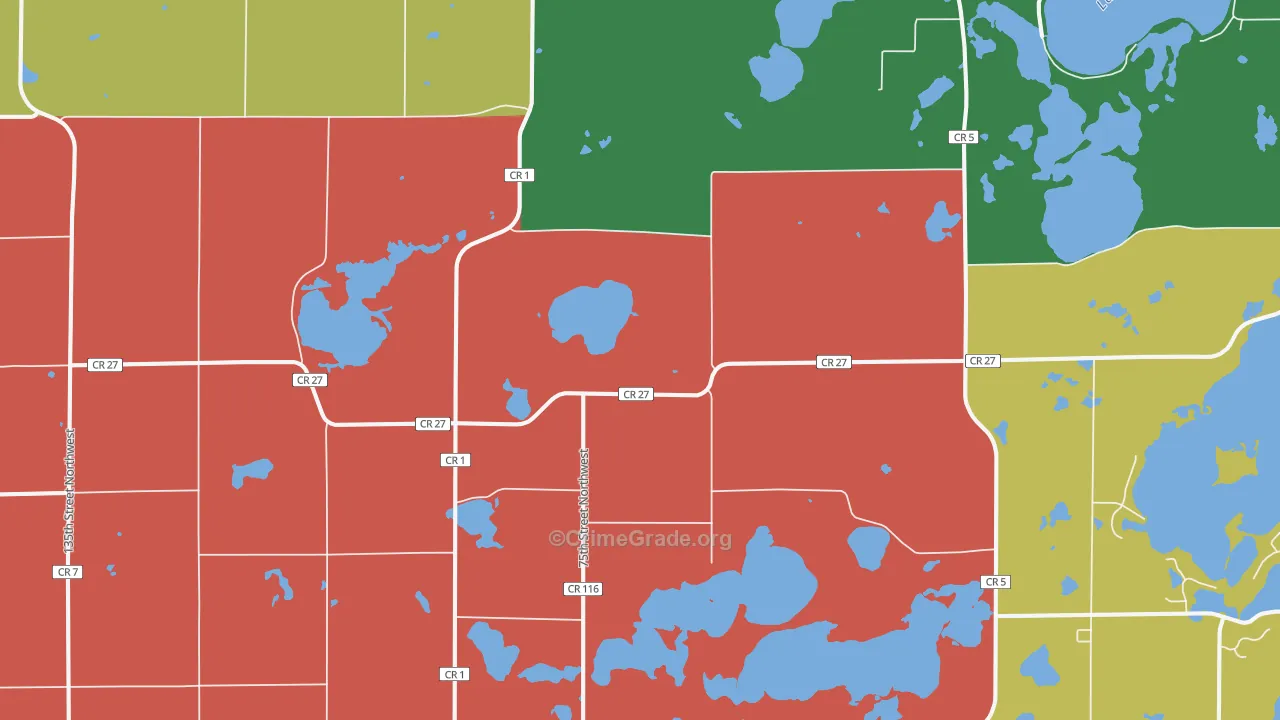 Pennock, MN Map of Murder Rates